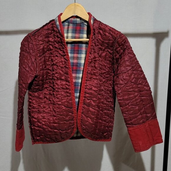 Niki jacket vintage plaid quilted cotton flannel 70s coat cabincore camp outdoor - Picture 8 of 14